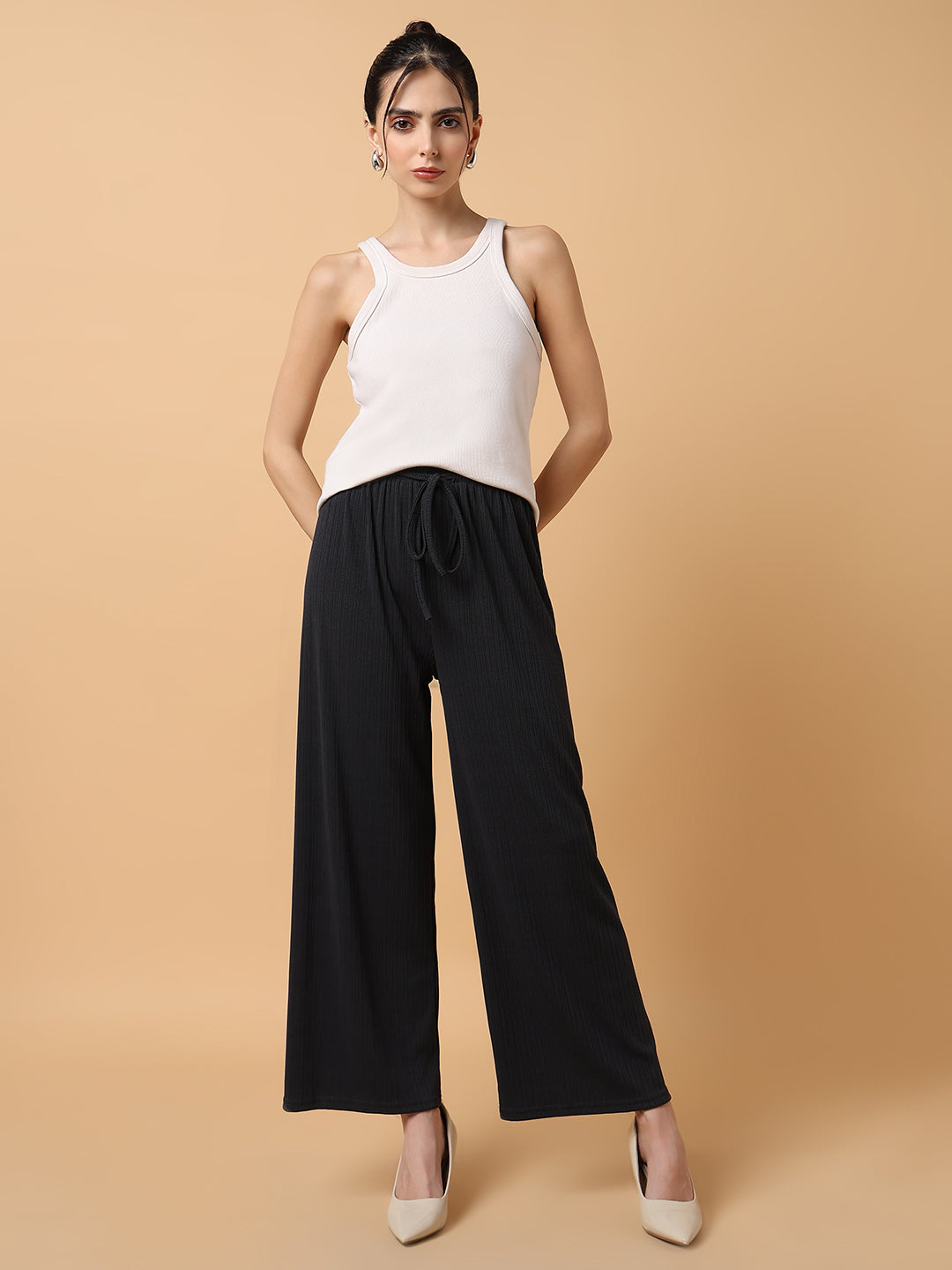 Women's Grey Comfort Slim Fit Trousers