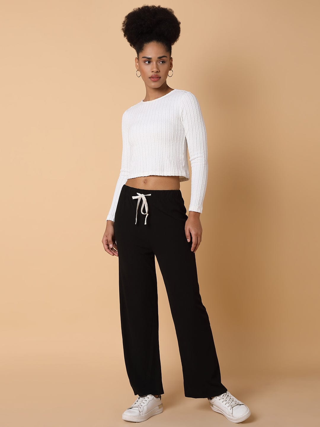Women's Black Comfort Slim Fit Trousers