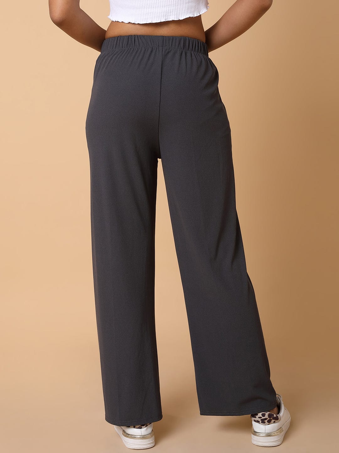 Women's Grey Comfort Slim Fit Trousers