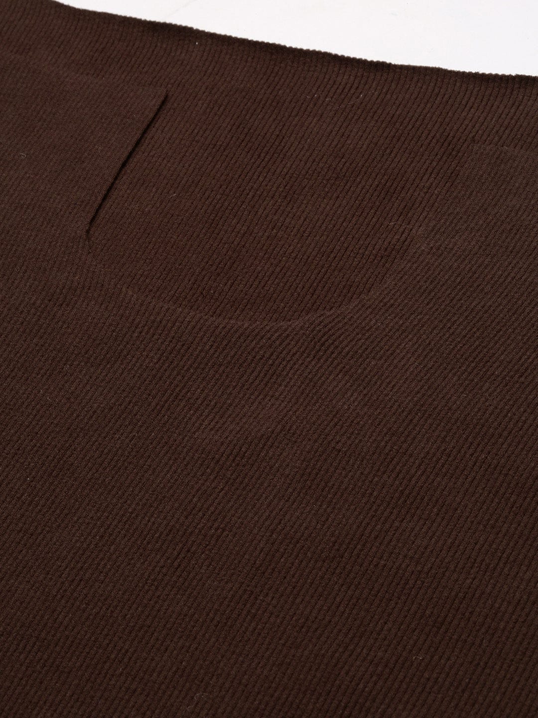 Women's Brown Solid Ruched Round Neck Acrylic Top