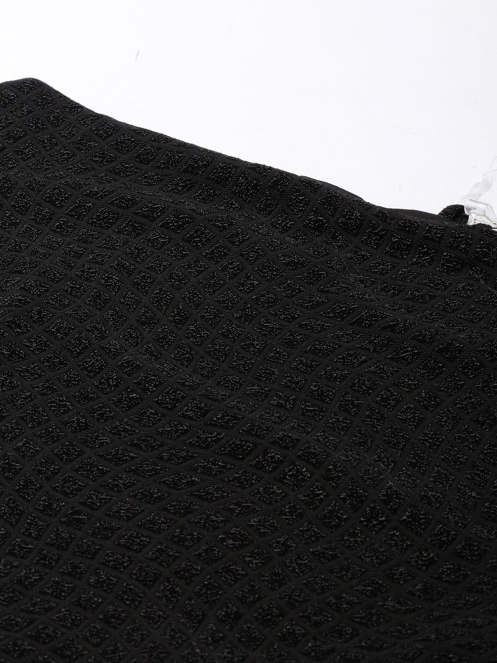 Women's Black Self Design Ruched Sheath Dress