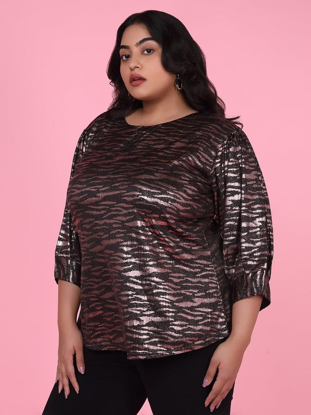 Women's Black Kimono Sleeve Top