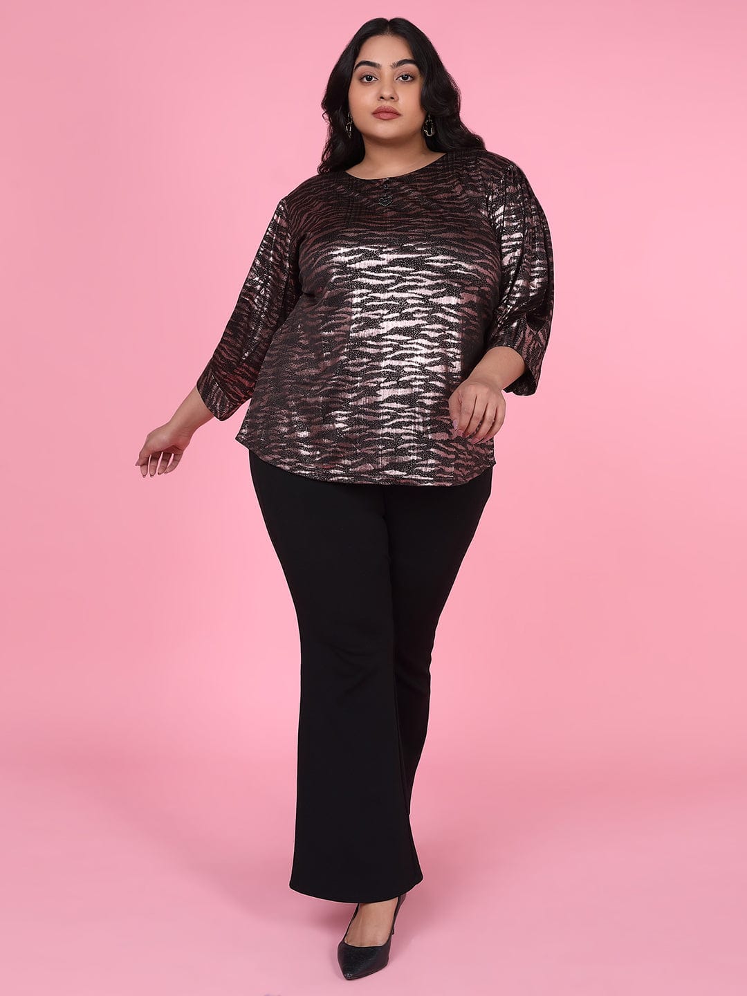 Women's Black Kimono Sleeve Top