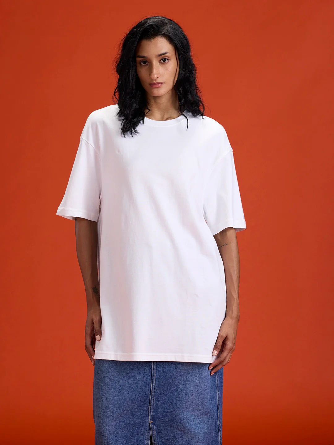 Men’s Oversized Graphic Printed Tee | White