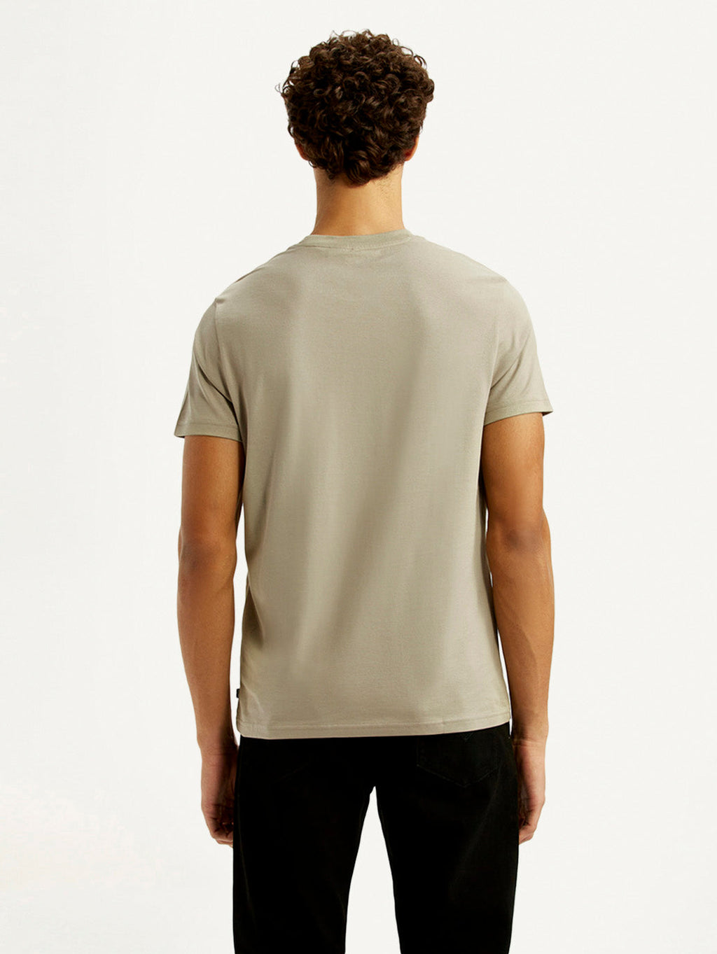 Men's Redloop Typography Beige Slim Fit T-shirt