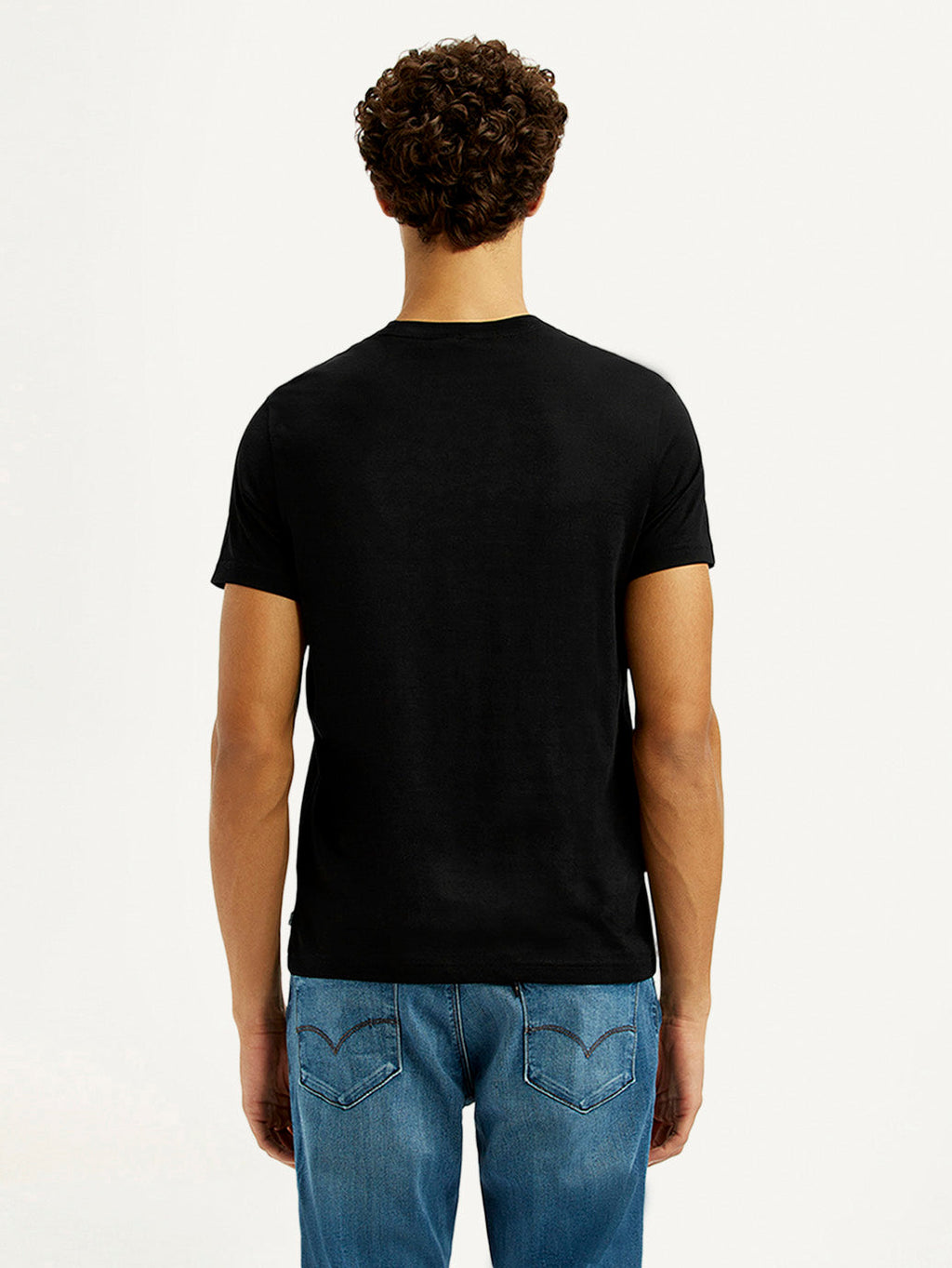 Men's Redloop Typography Black Slim Fit T-shirt