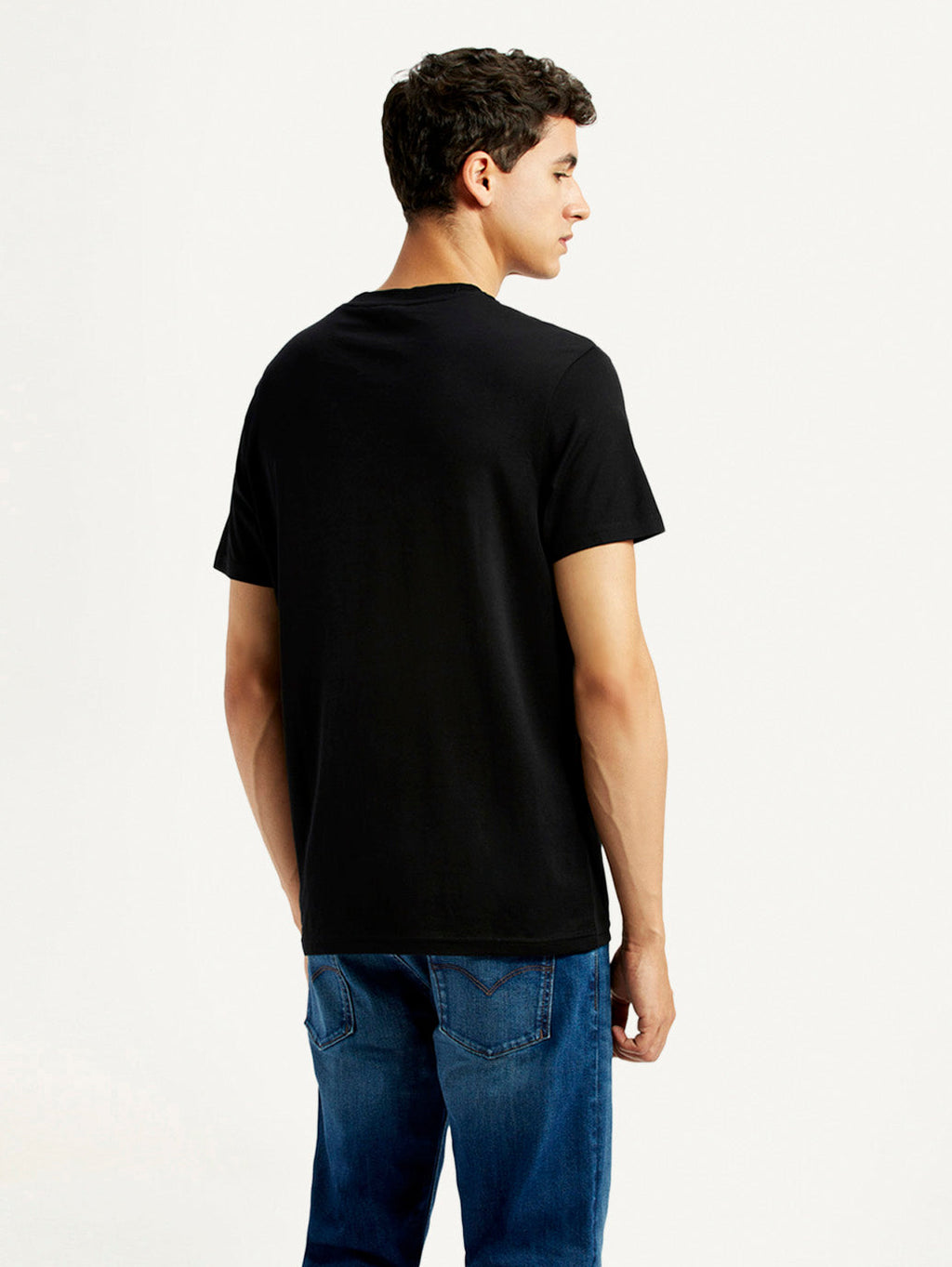 Men's Graphic Print Black Slim Fit T-shirt