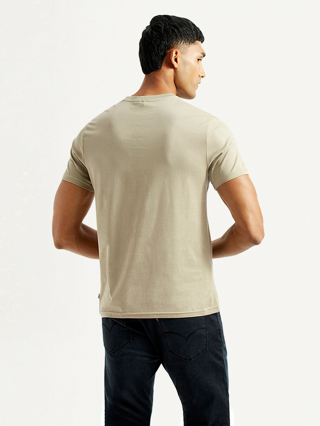 Men's Floral Beige Slim Fit T-shirt