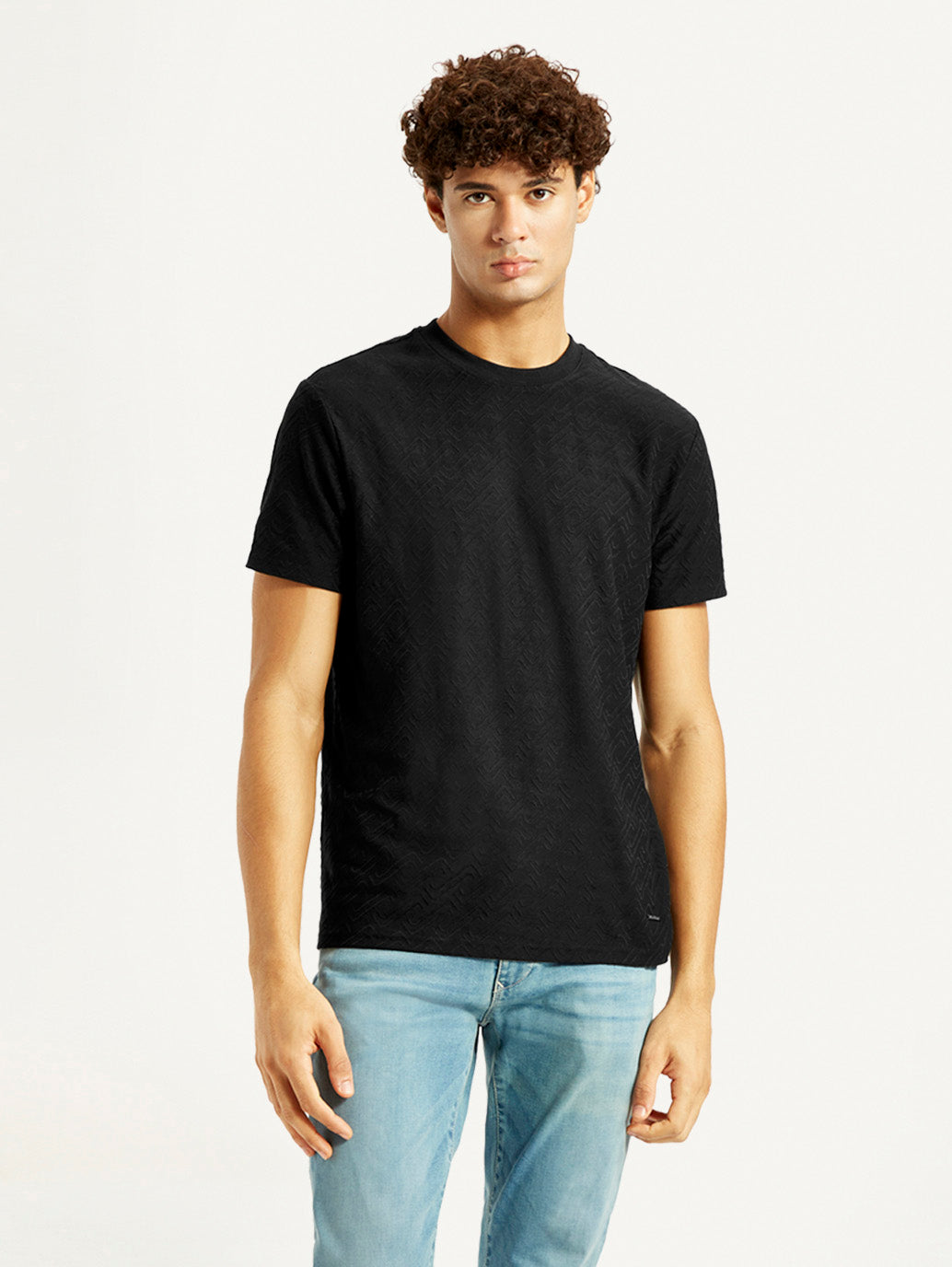 Men's Redloop Solid Black Slim Fit T-shirt