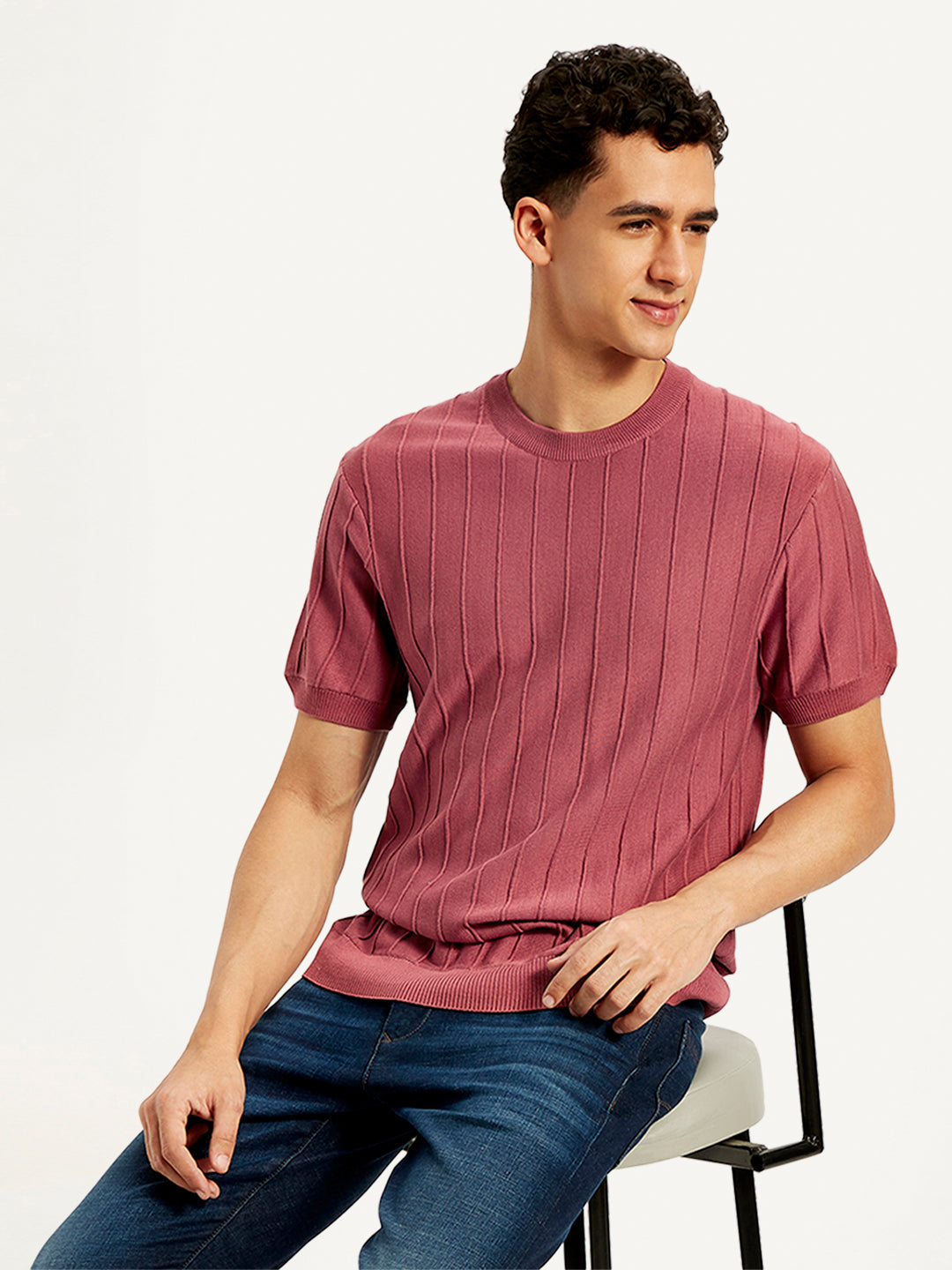 Men's Redloop Textured Slim Fit T-Shirt