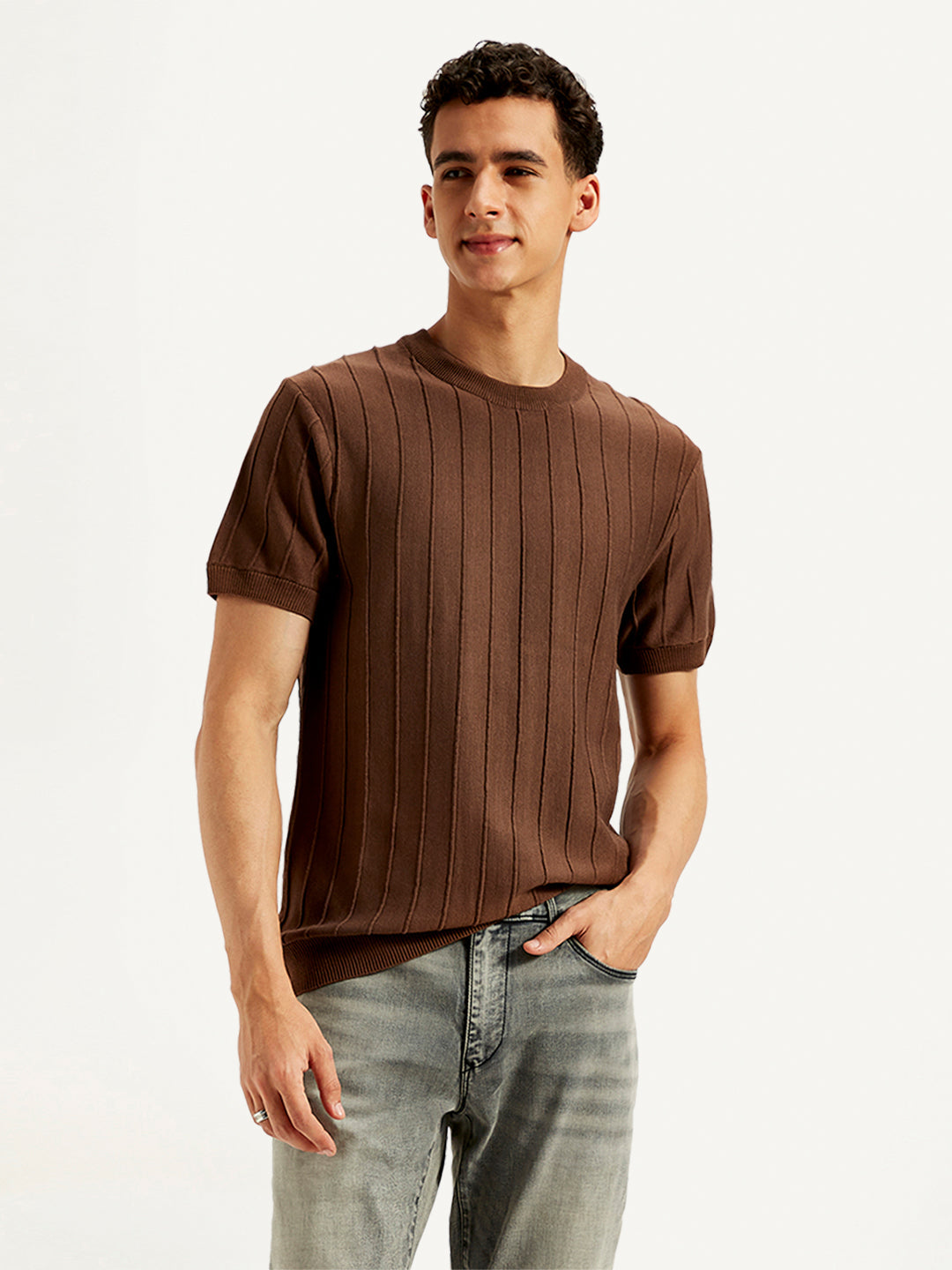 Men's Redloop Textured Slim Fit T-Shirt