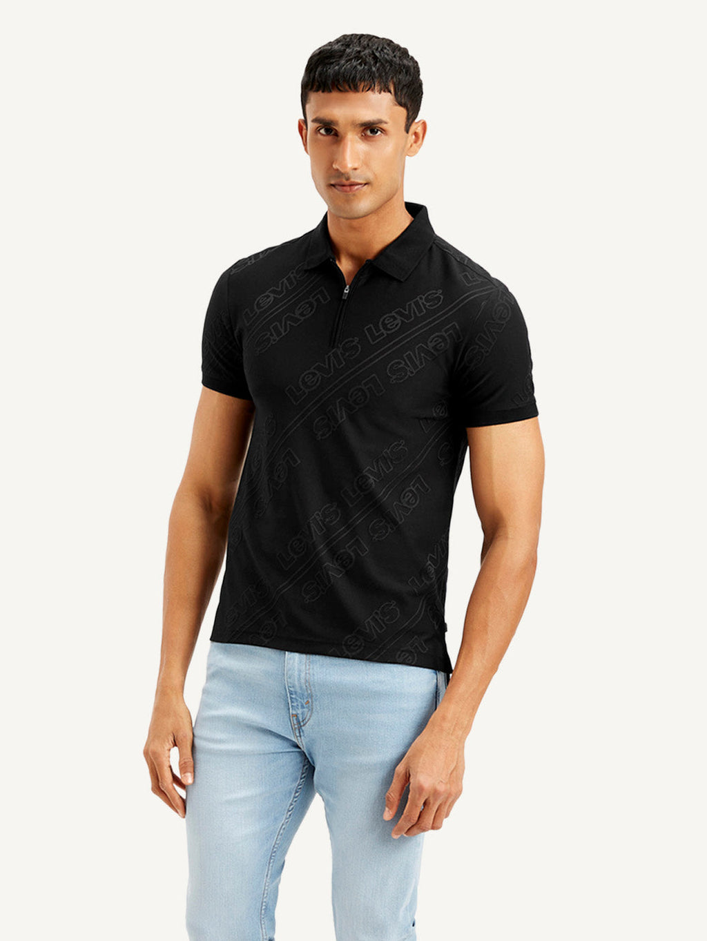 Men's Brand Logo Slim Fit Polo T-shirt