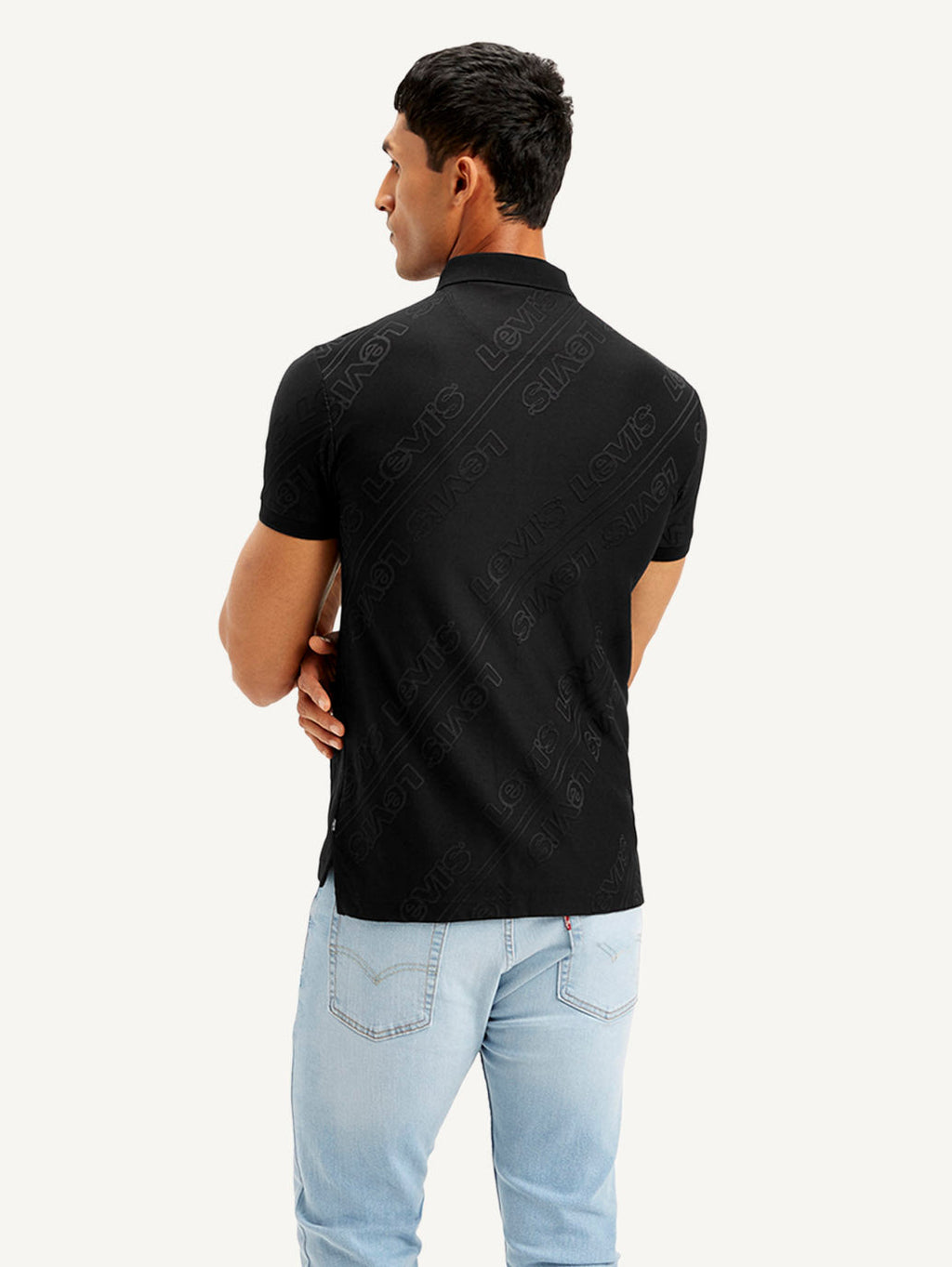 Men's Brand Logo Slim Fit Polo T-shirt