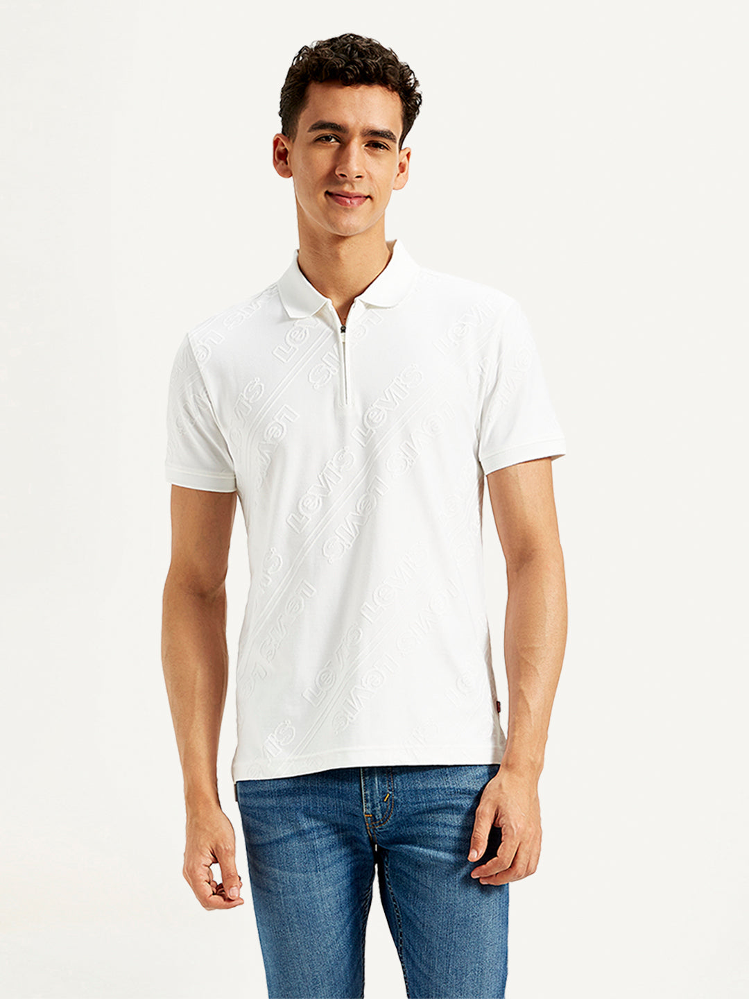 Men's Brand Logo Slim Fit Polo T-Shirt