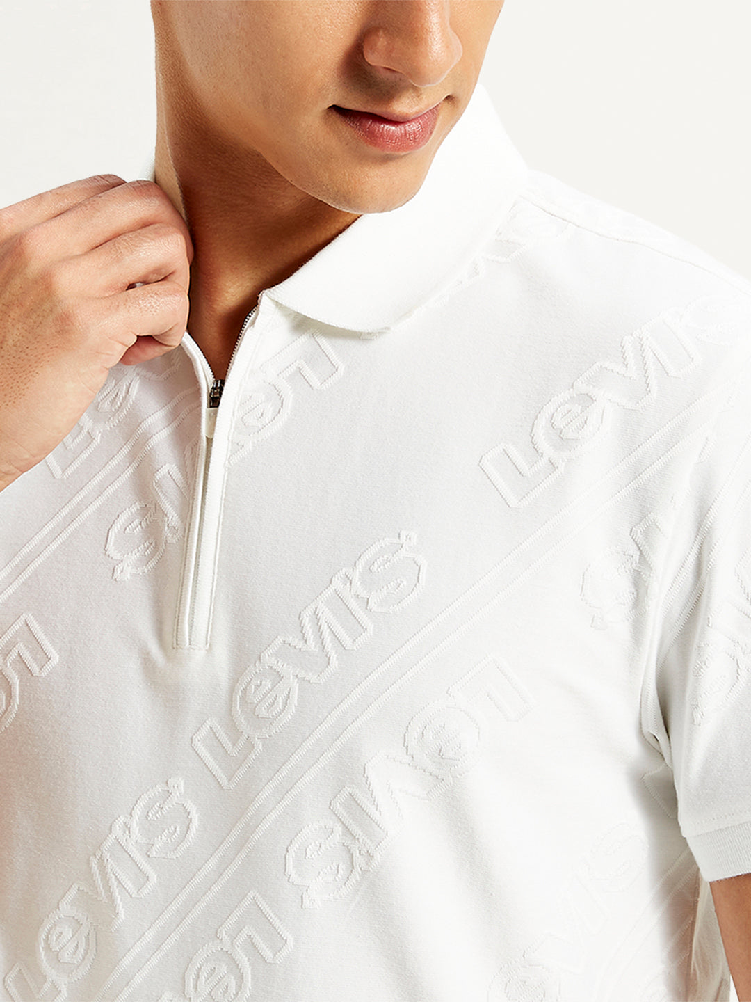 Men's Brand Logo Slim Fit Polo T-Shirt