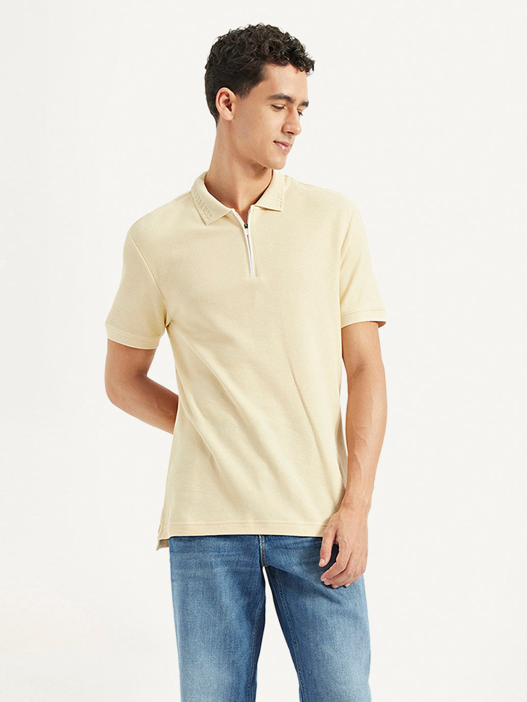 Men's Solid Slim Fit Polo T-shirt