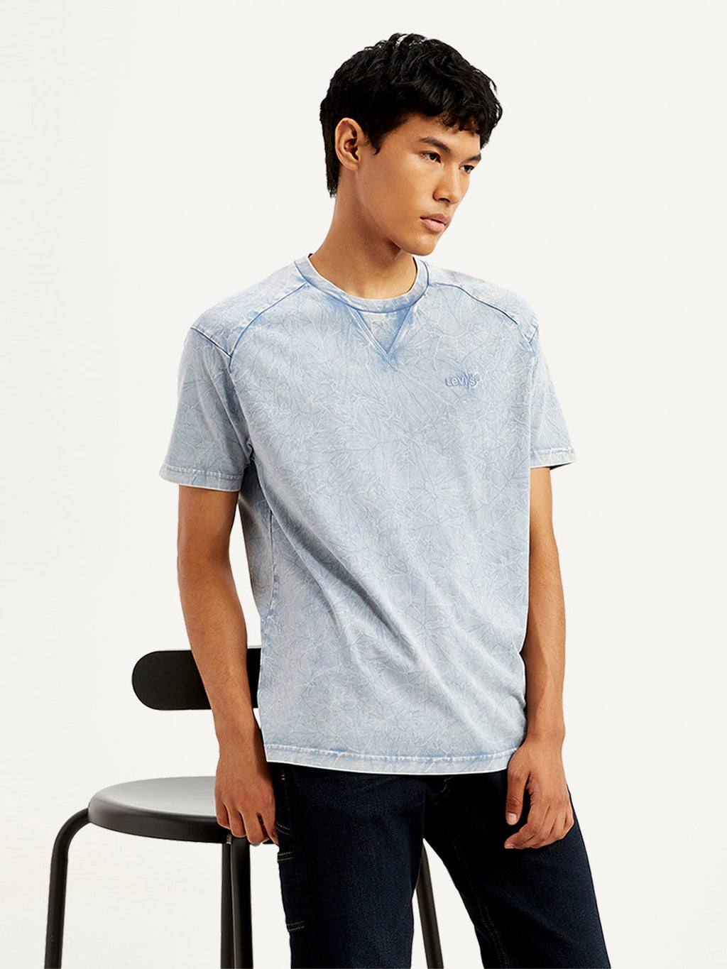 Men's Abstract Dyed Crew Neck T-Shirt