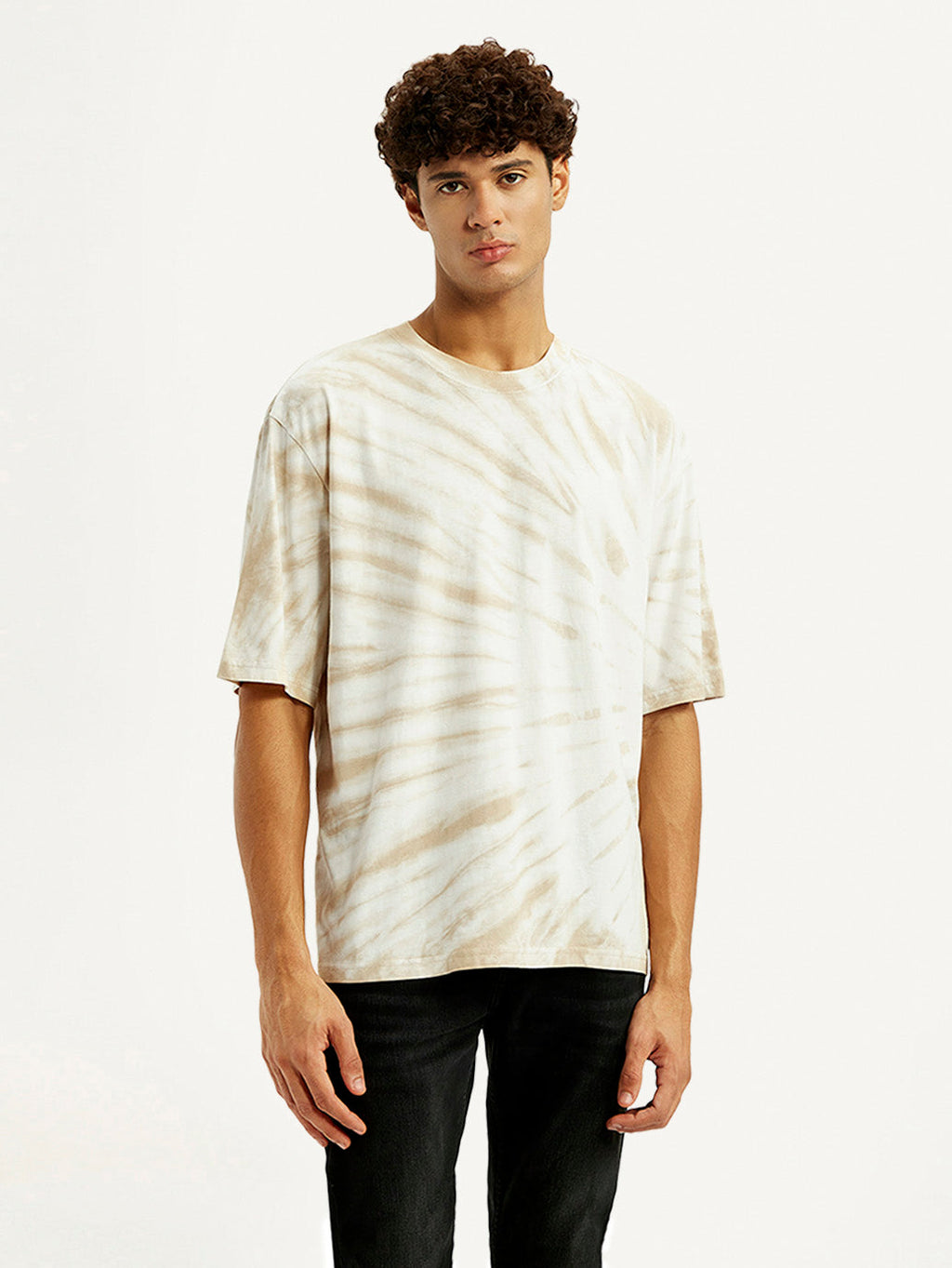 Men's Overdyed Cream Loose Fit T-shirt