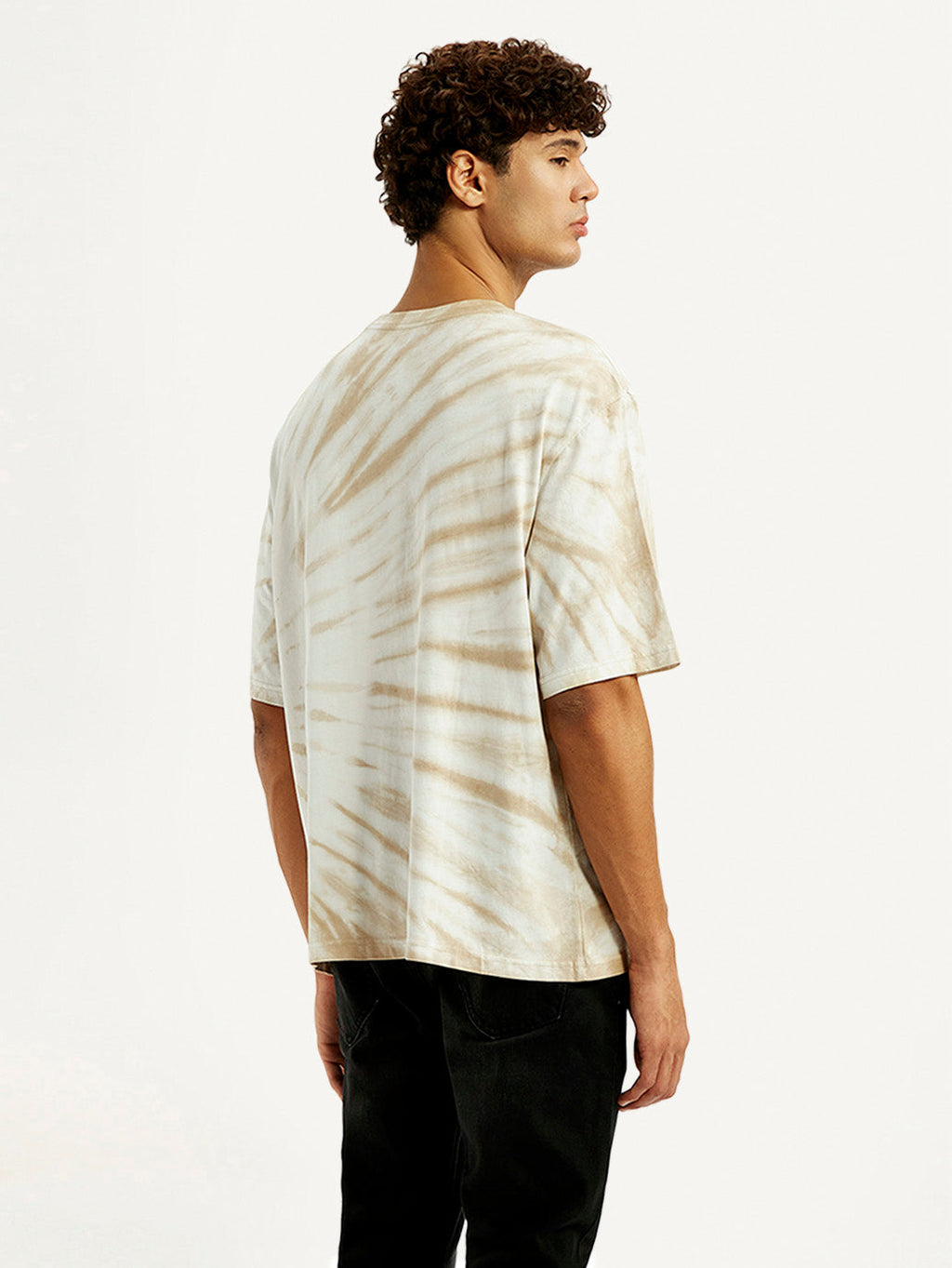 Men's Overdyed Cream Loose Fit T-shirt