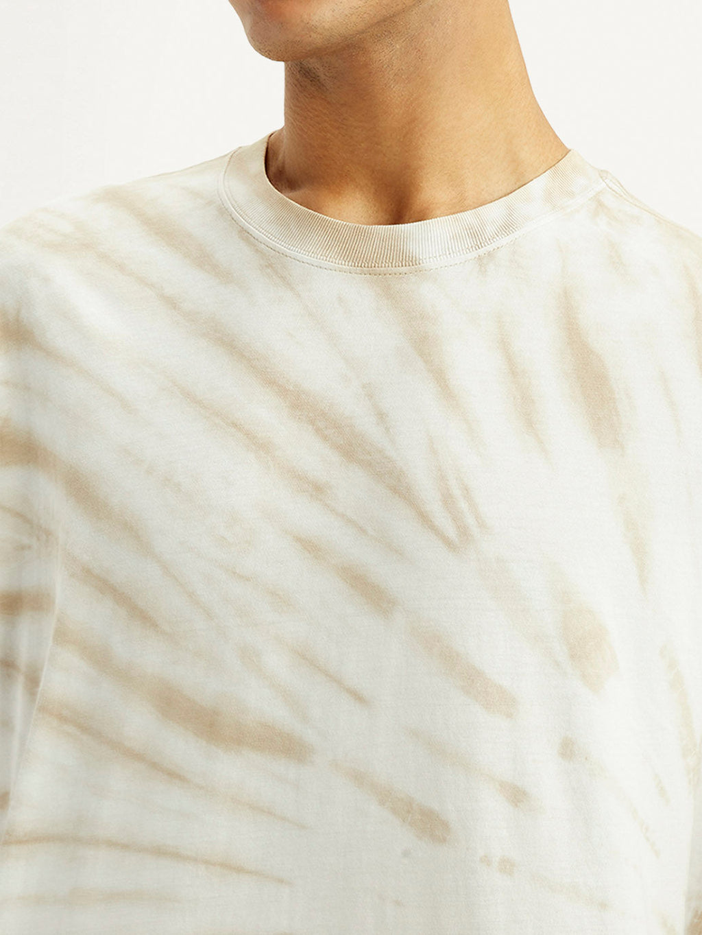 Men's Overdyed Cream Loose Fit T-shirt