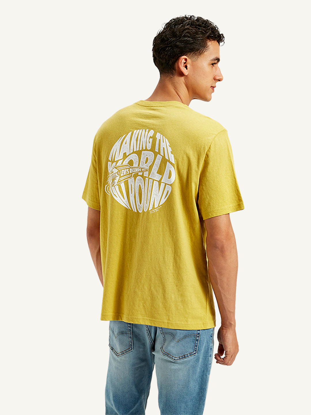 Men's Typographic Print Crew Neck T-Shirt