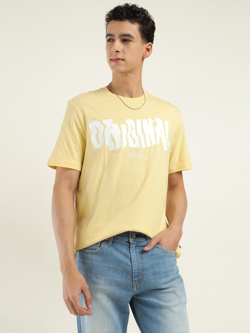 Men's Typographic Print Crew Neck T-Shirt