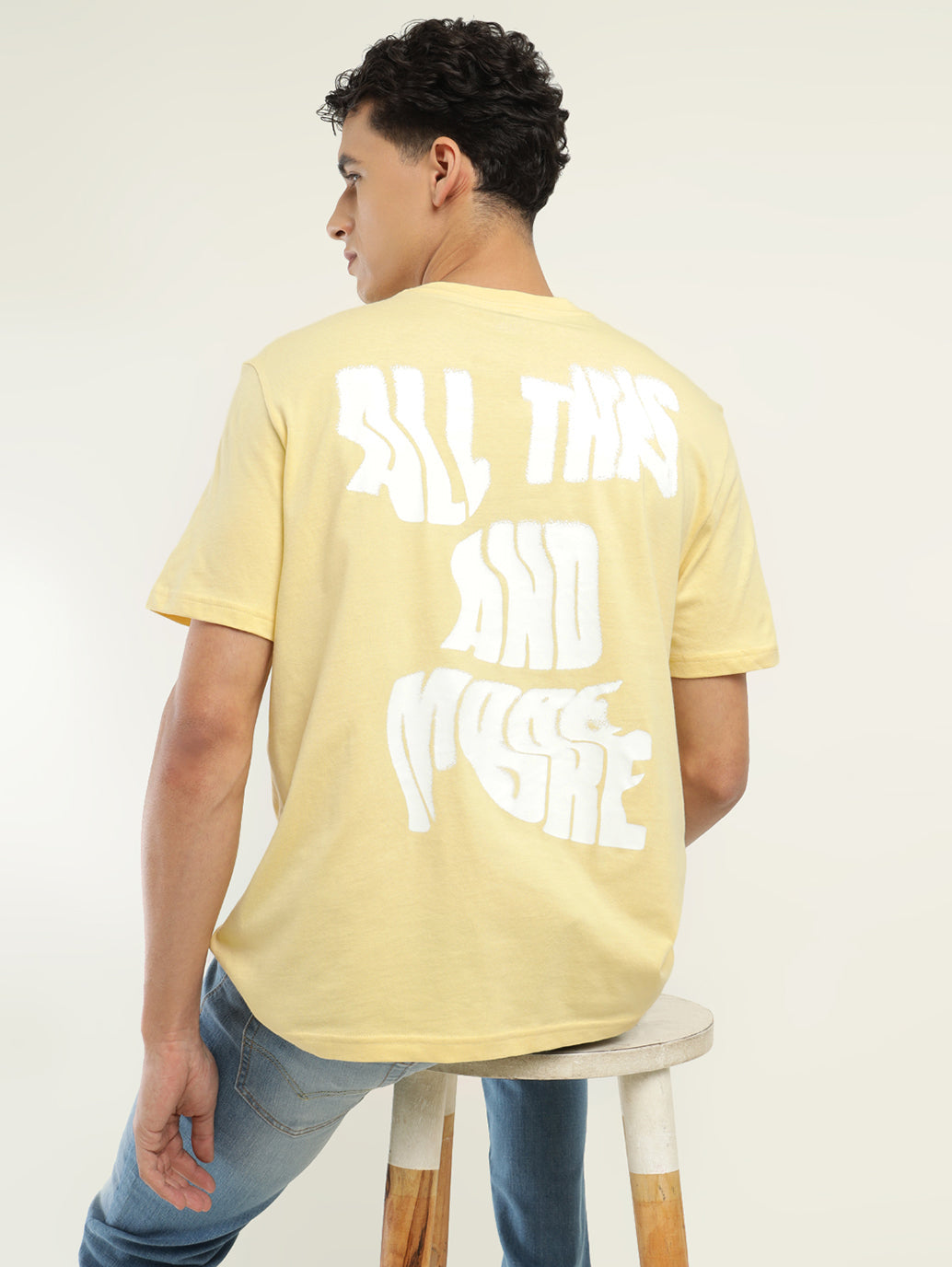 Men's Typographic Print Crew Neck T-Shirt