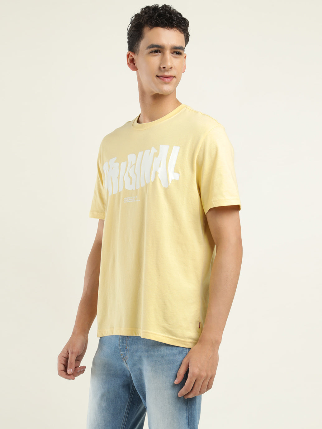 Men's Typographic Print Crew Neck T-Shirt