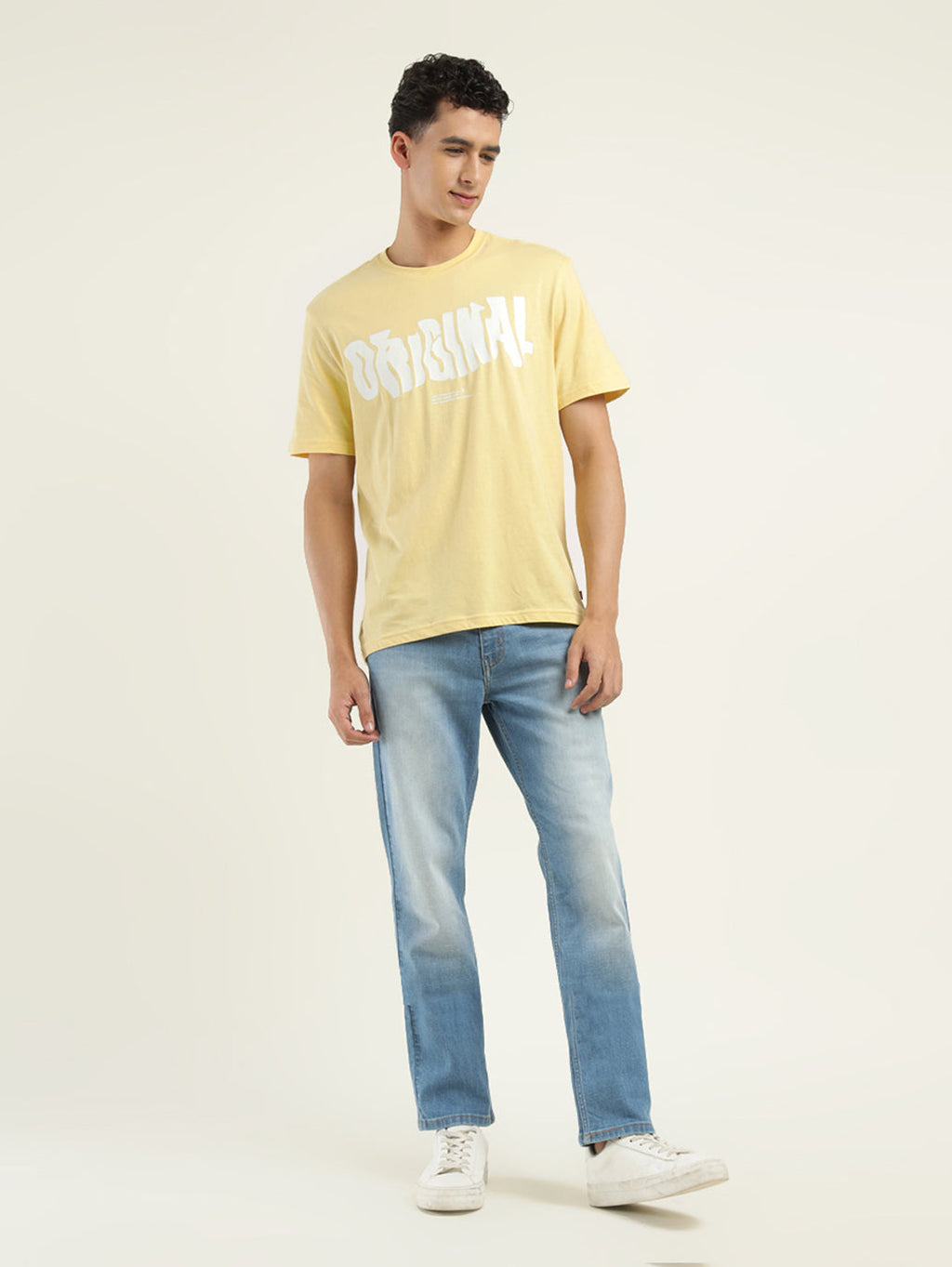 Men's Typographic Print Crew Neck T-Shirt