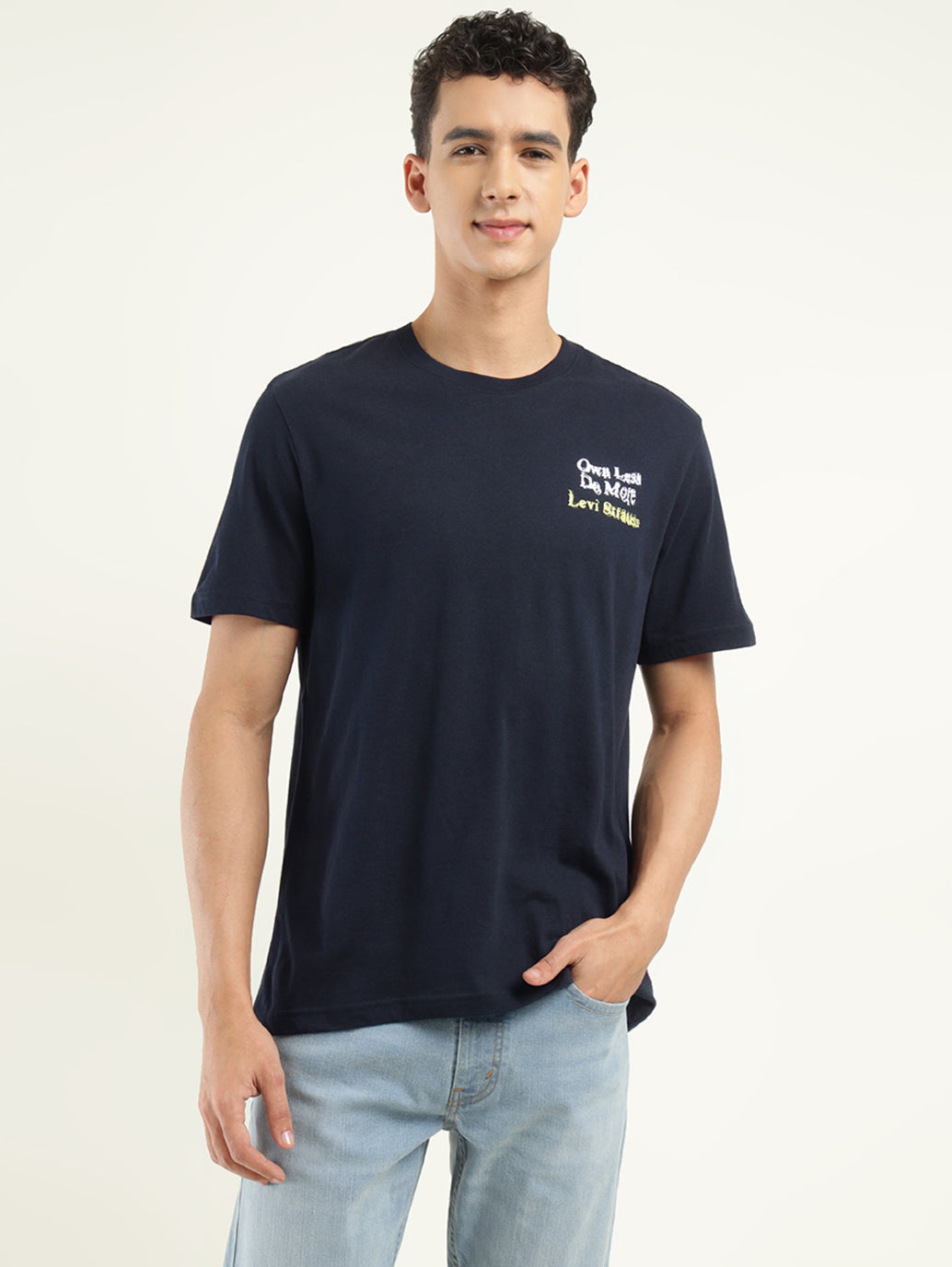 Men's Typographic Print Crew Neck T-Shirt