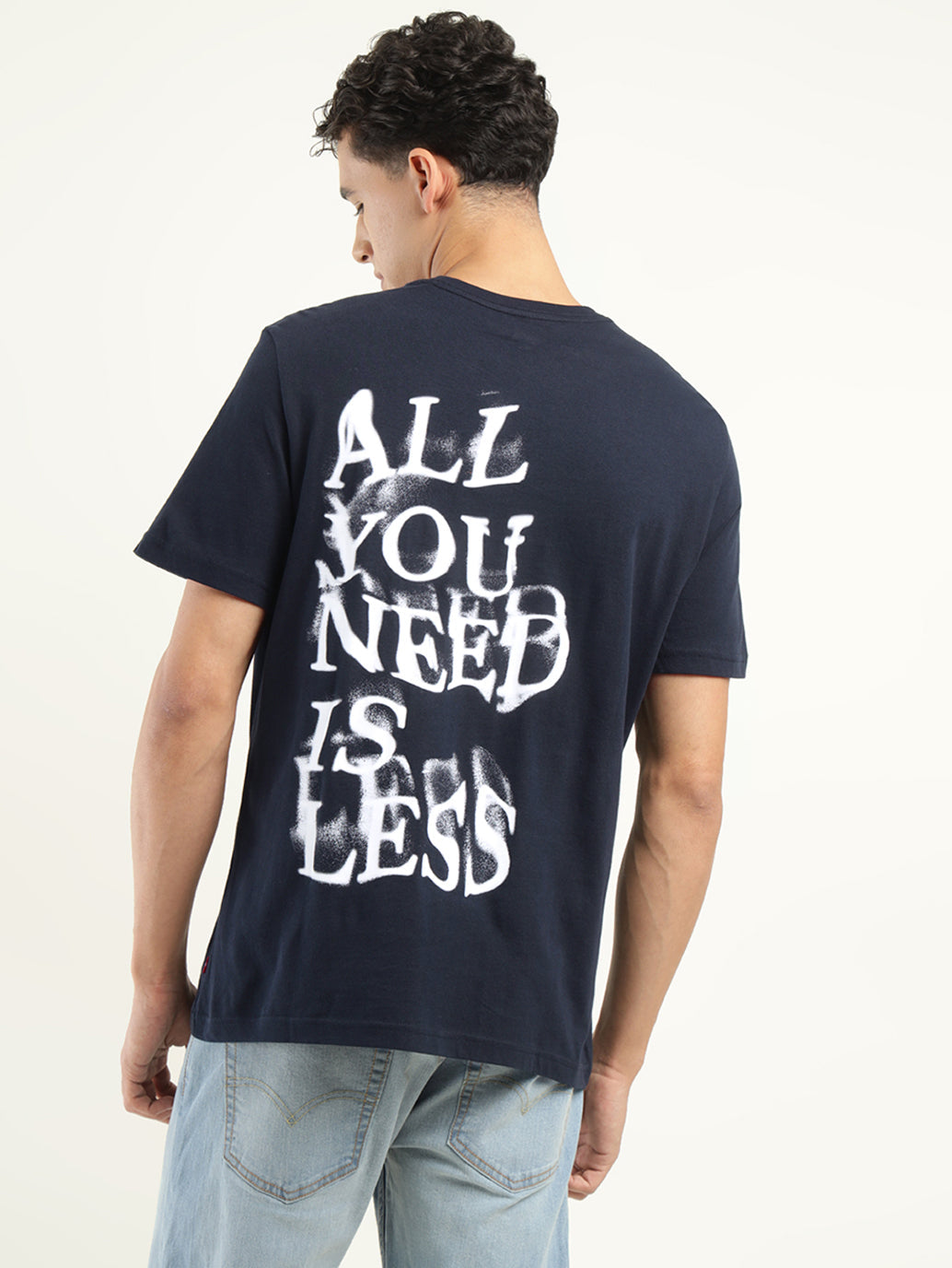 Men's Typographic Print Crew Neck T-Shirt