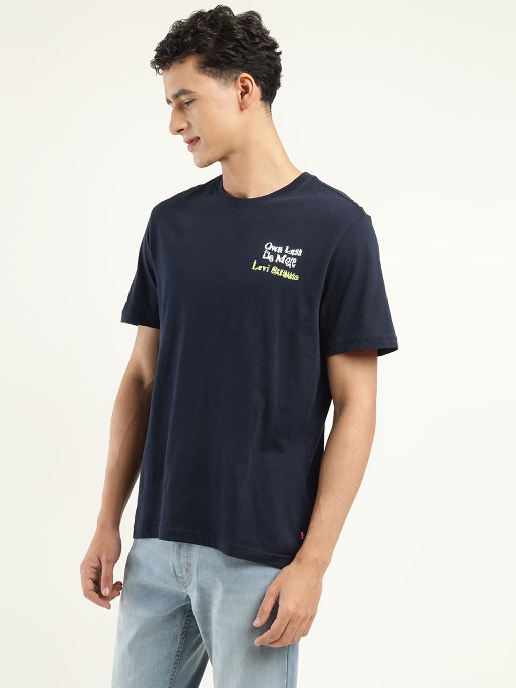 Men's Typographic Print Crew Neck T-Shirt