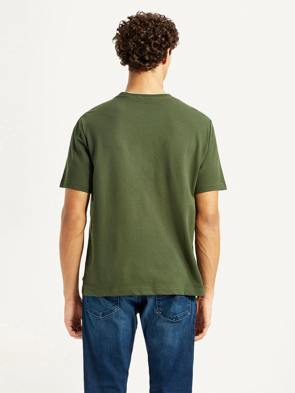 Men's Typography Olive Crew Neck T-shirt