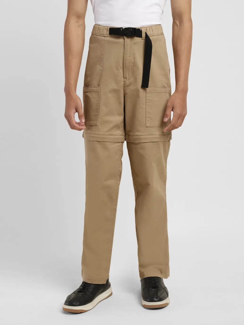 Men's Khaki Regular Fit Cargos