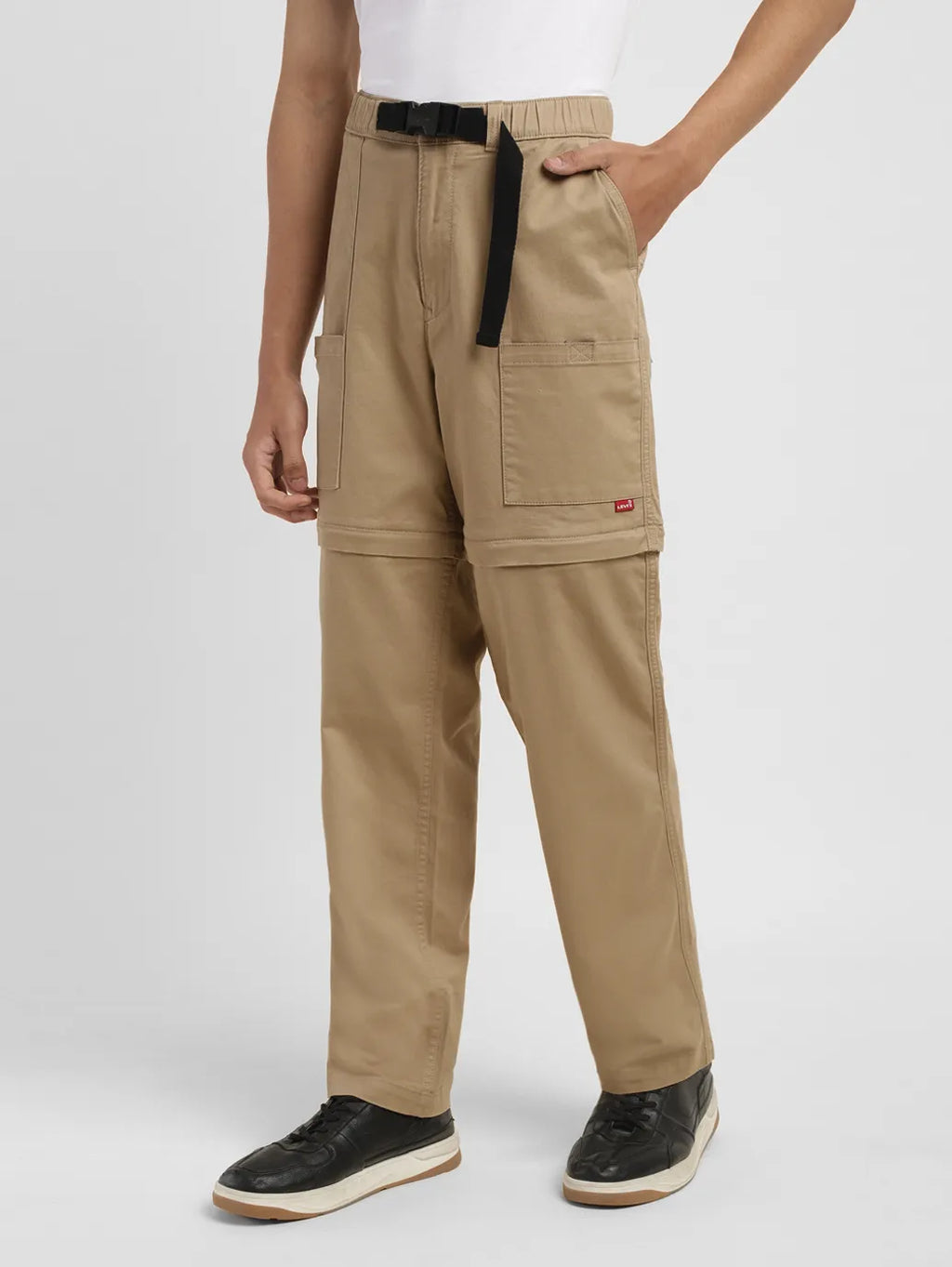 Men's Khaki Regular Fit Cargos