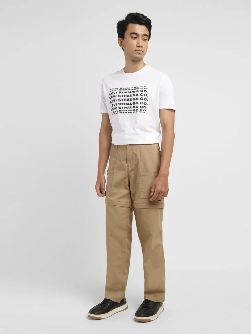 Men's Khaki Regular Fit Cargos