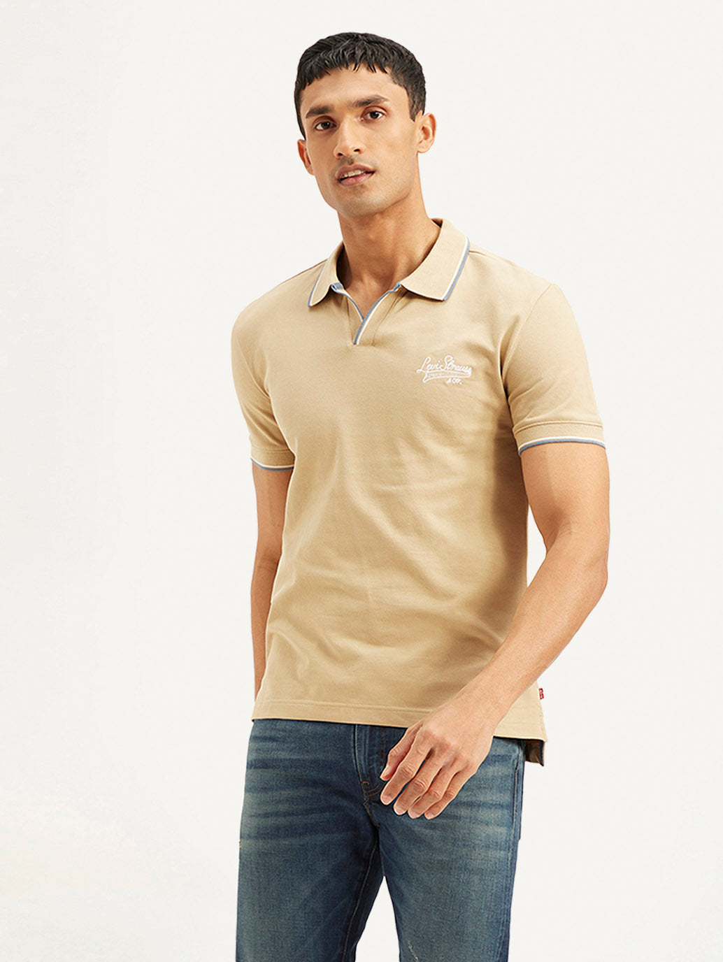 Men's Solid Slim Fit Polo T-shirt