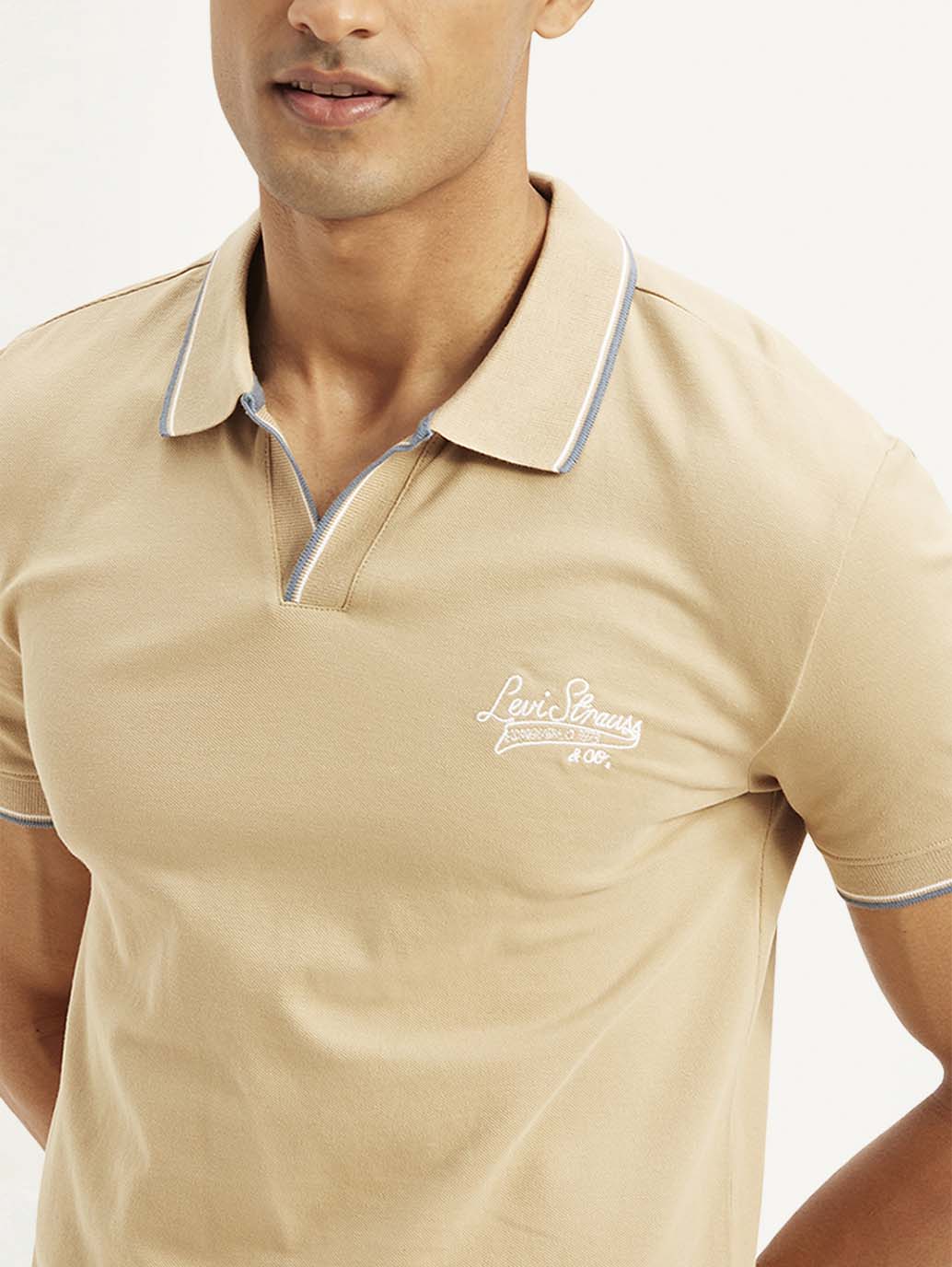 Men's Solid Slim Fit Polo T-shirt