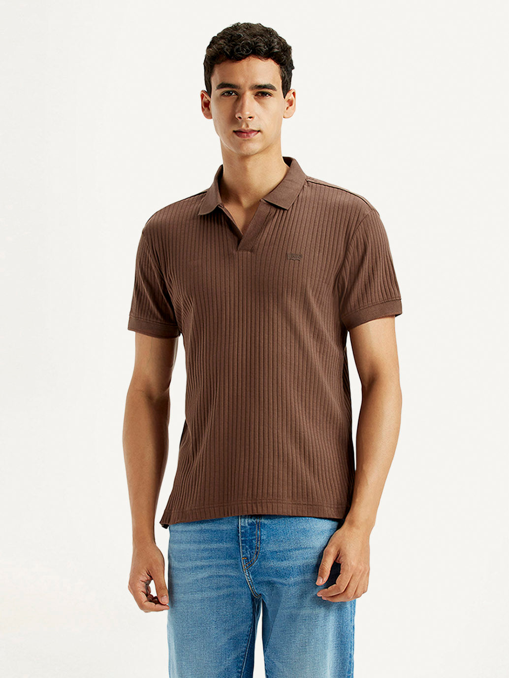 Men's Textured Slim Fit Polo T-shirt