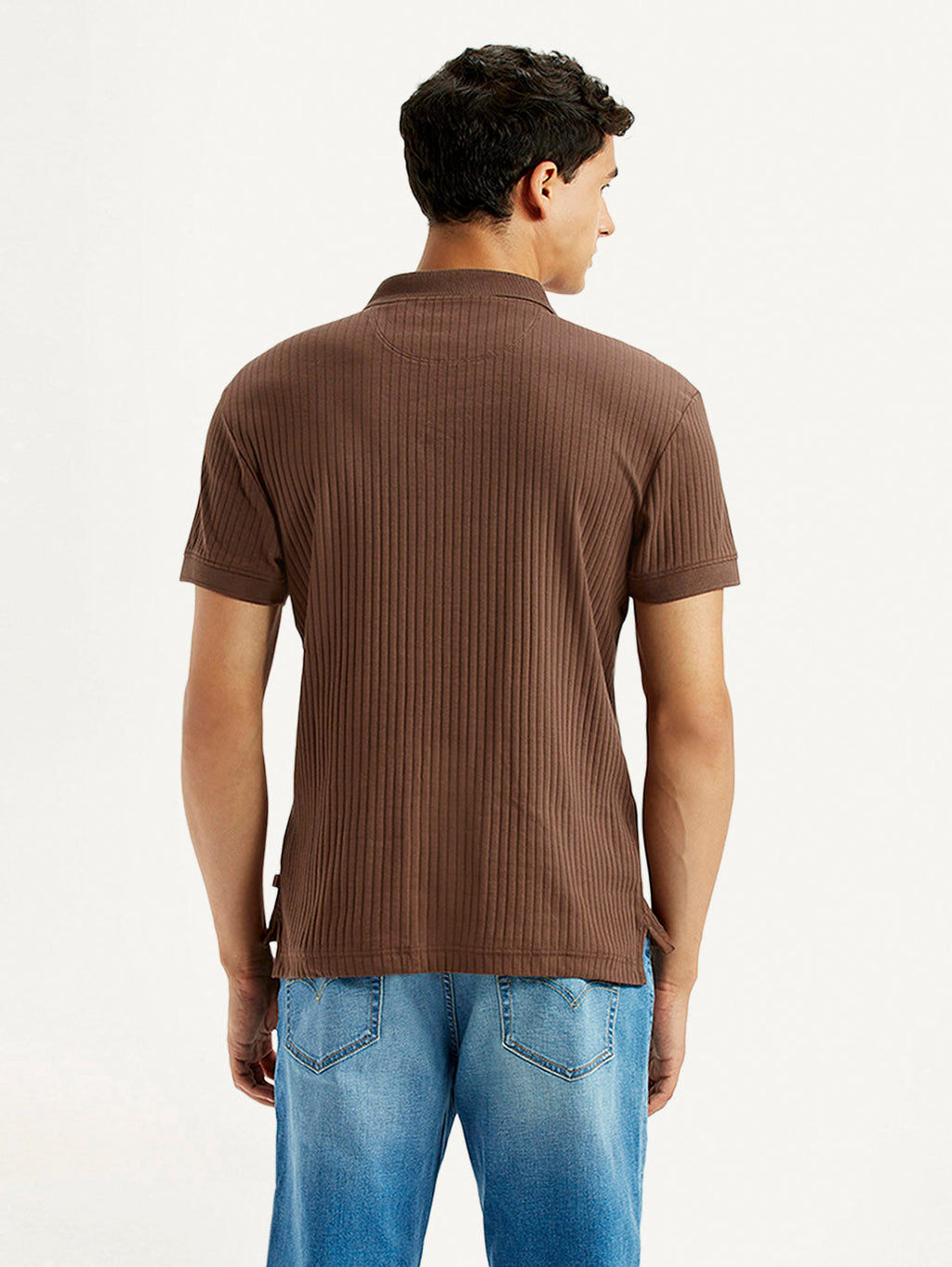 Men's Textured Slim Fit Polo T-shirt