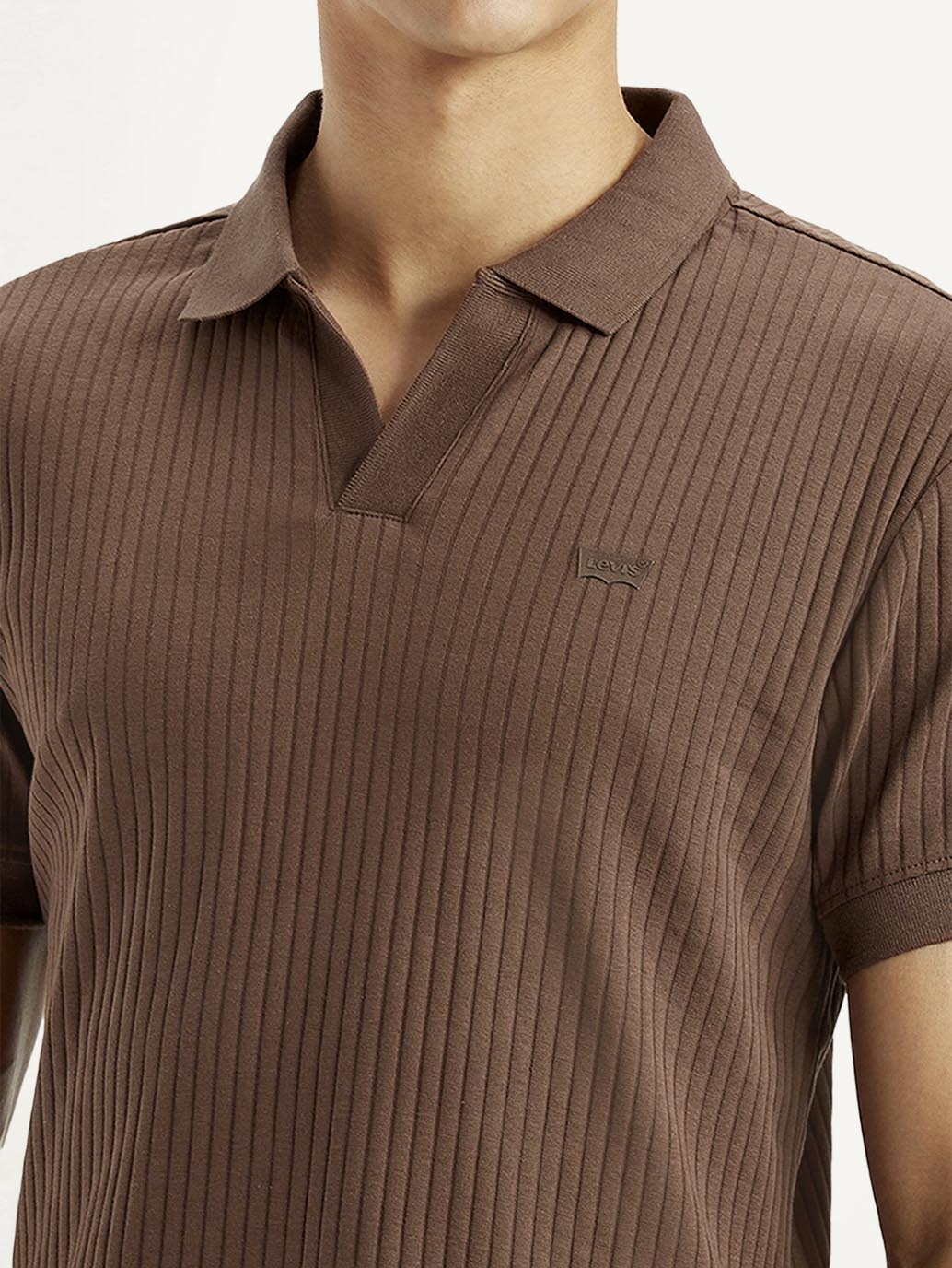 Men's Textured Slim Fit Polo T-shirt