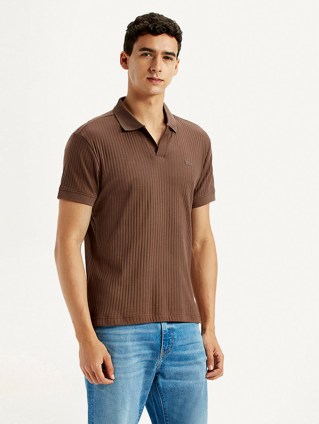 Men's Textured Slim Fit Polo T-shirt