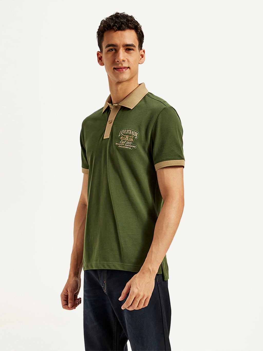 Men's Patchwork Slim Fit Polo T-Shirt