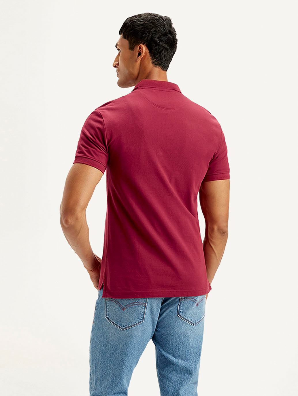 Men's Solid Slim Fit Polo T-shirt
