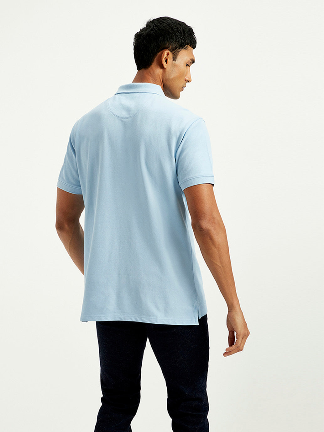 Men's Solid Slim Fit Polo T-shirt