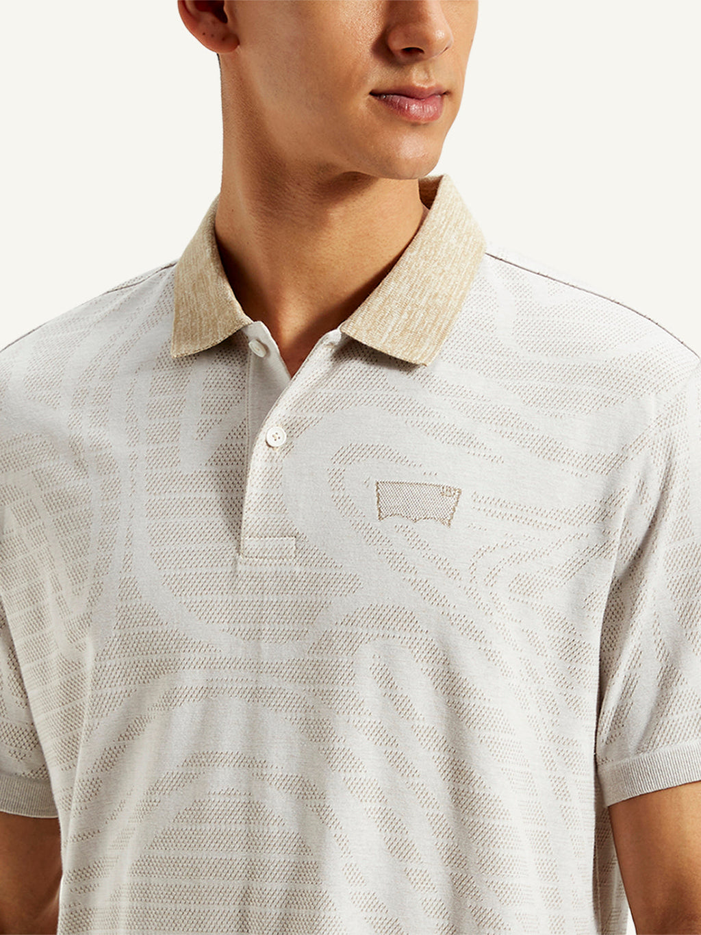 Men's Abstract Print Slim Fit Polo T-Shirt