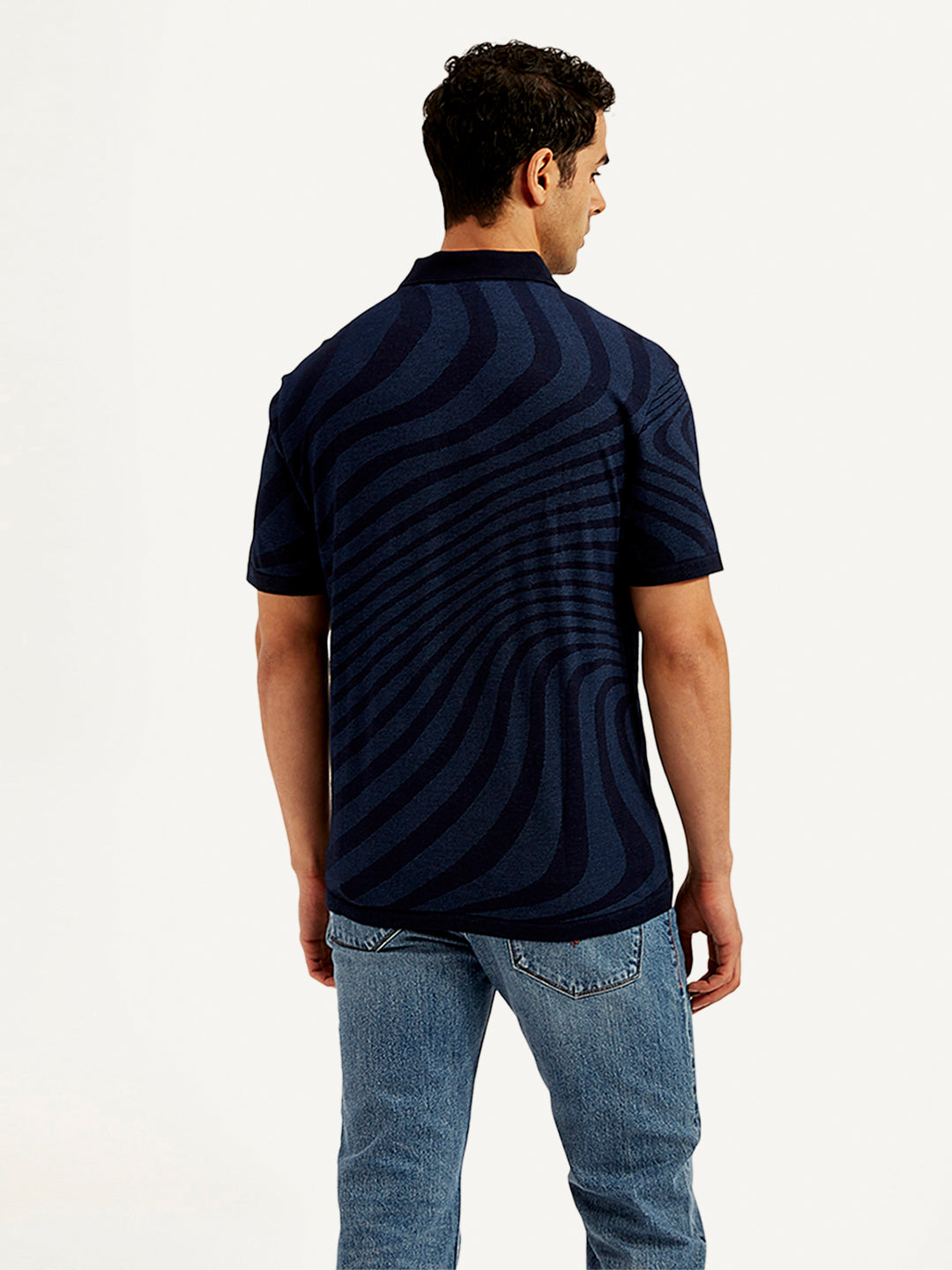 Men's Abstract Print Slim Fit Polo T-Shirt