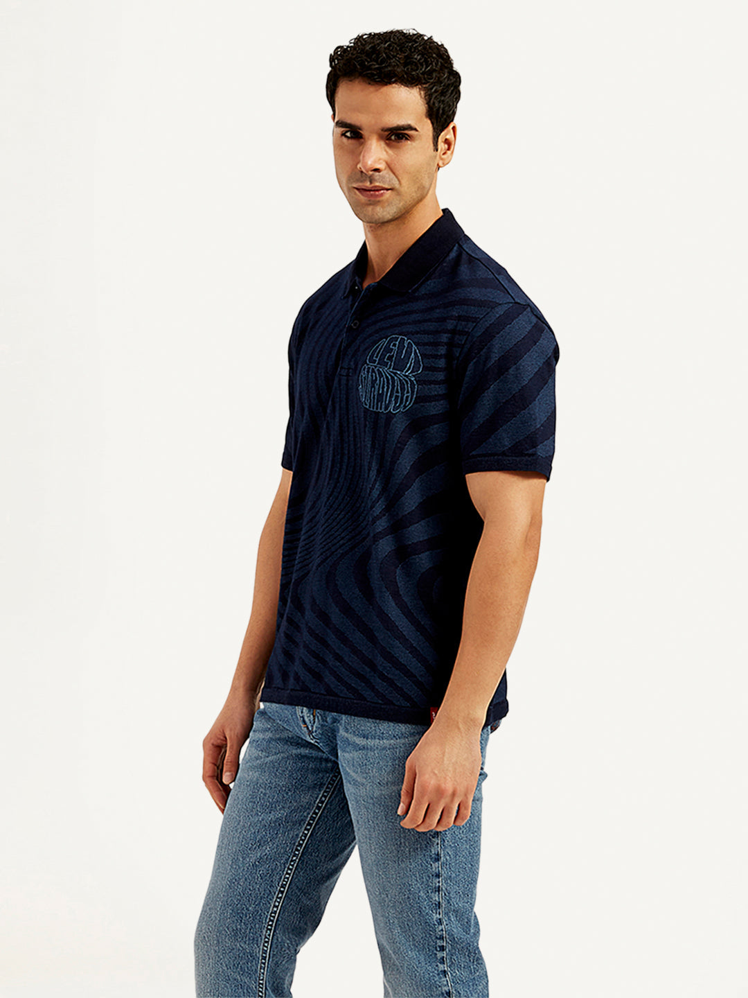 Men's Abstract Print Slim Fit Polo T-Shirt