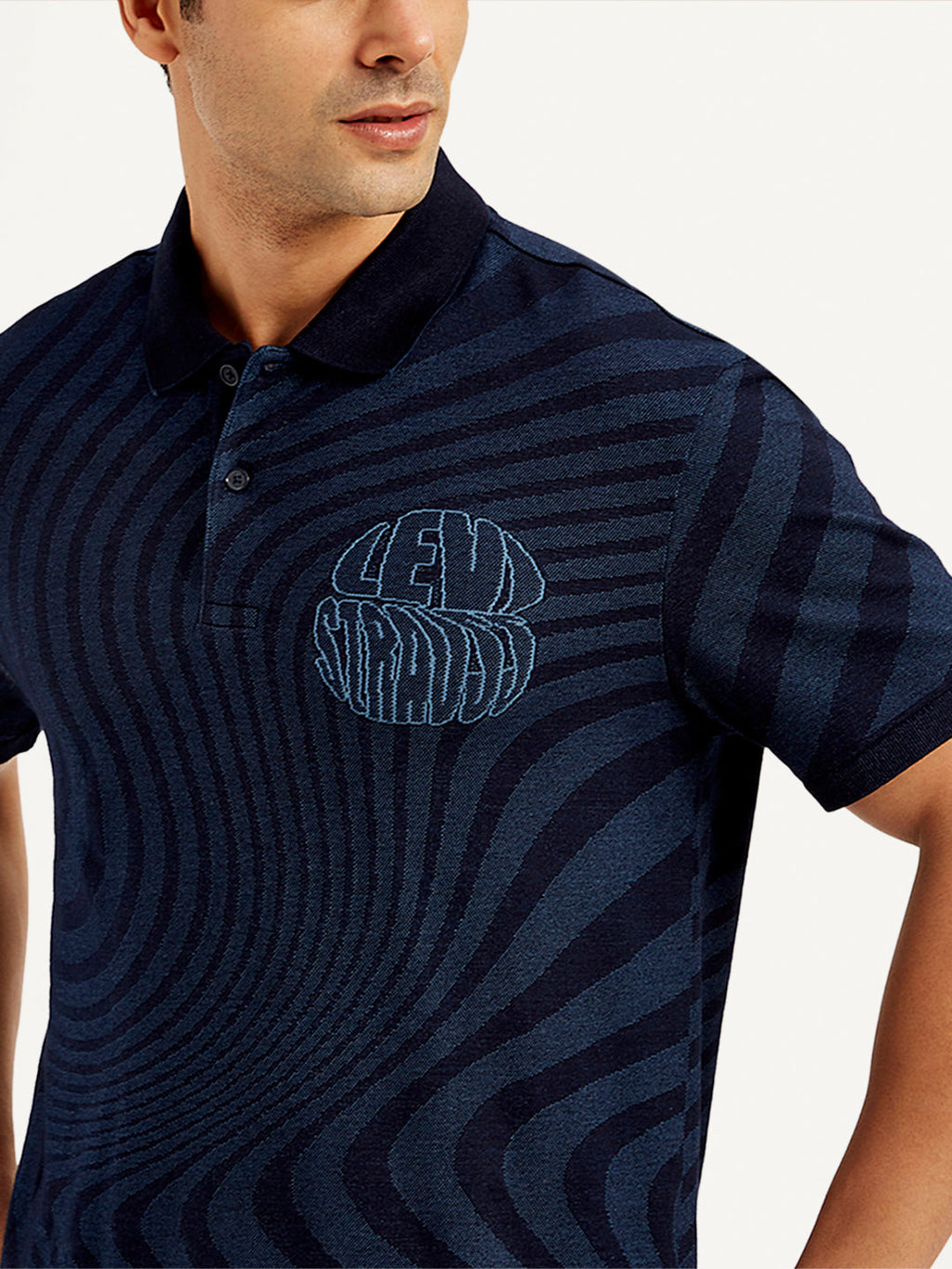 Men's Abstract Print Slim Fit Polo T-Shirt