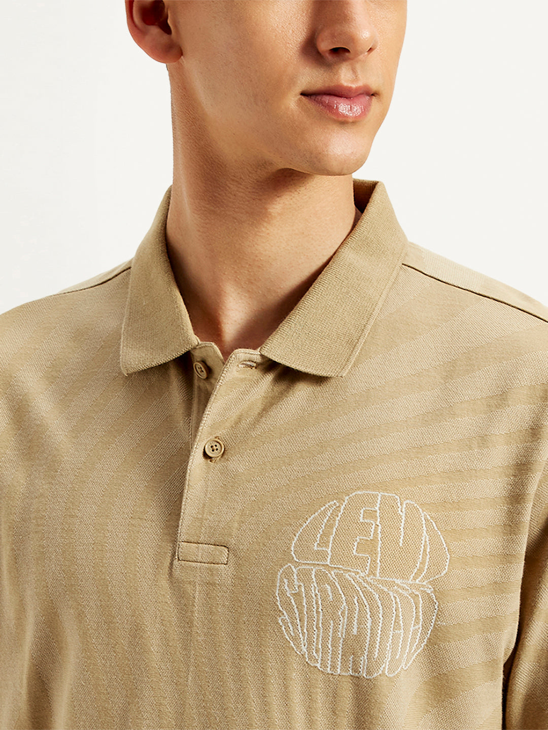 Men's Abstract Print Slim Fit Polo T-Shirt